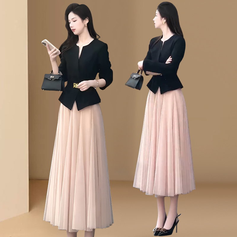 小香风轻奢气质爆款时尚套装2026年春秋新款半身裙穿搭一整套女装