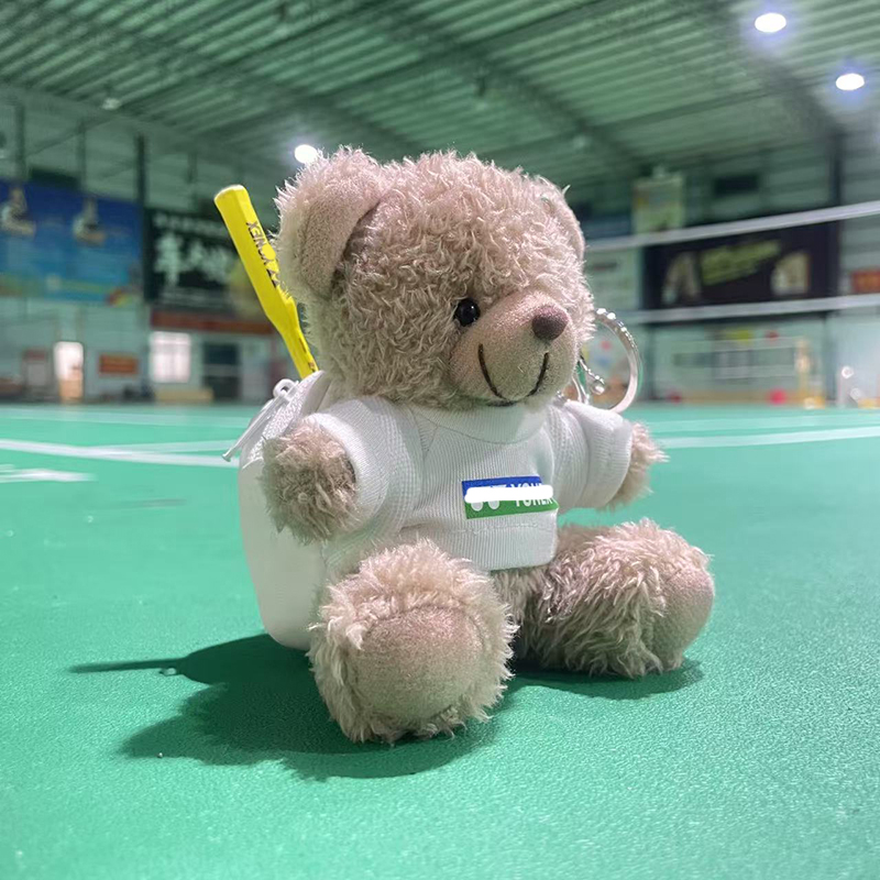 羽毛球包包挂件穿羽毛球服小熊玩偶公仔球包挂饰球搭子礼物