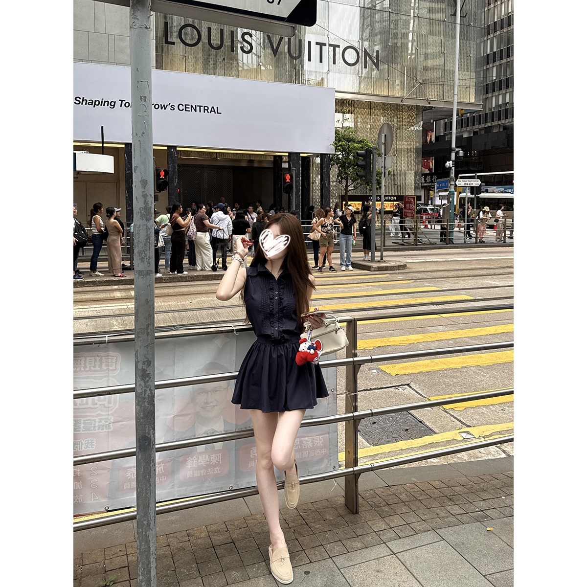 气质老钱风显瘦显白气质衬衫无袖连衣裙无袖衬衫裙2025夏季新款女