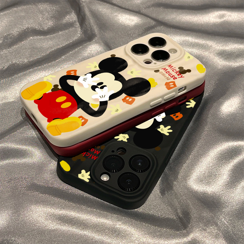 捂脸米奇适用于iphone16苹果15褶皱12手机软壳14全包13创意保护套