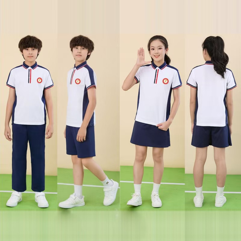 江西萍乡学院风夏季统一透气红色吸汗初中生短袖长裤运动校服学校