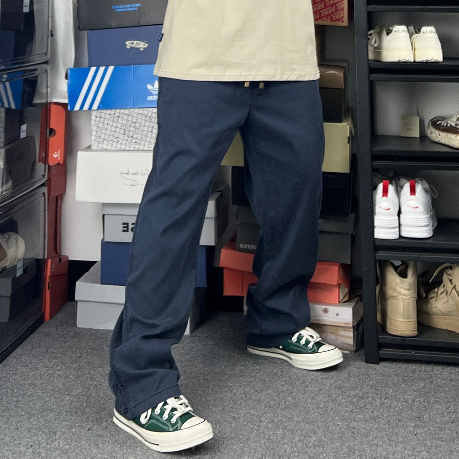 斌斌梨日系复古cleanfit简约直筒垂坠感长裤冰丝凉感莱赛尔休闲裤