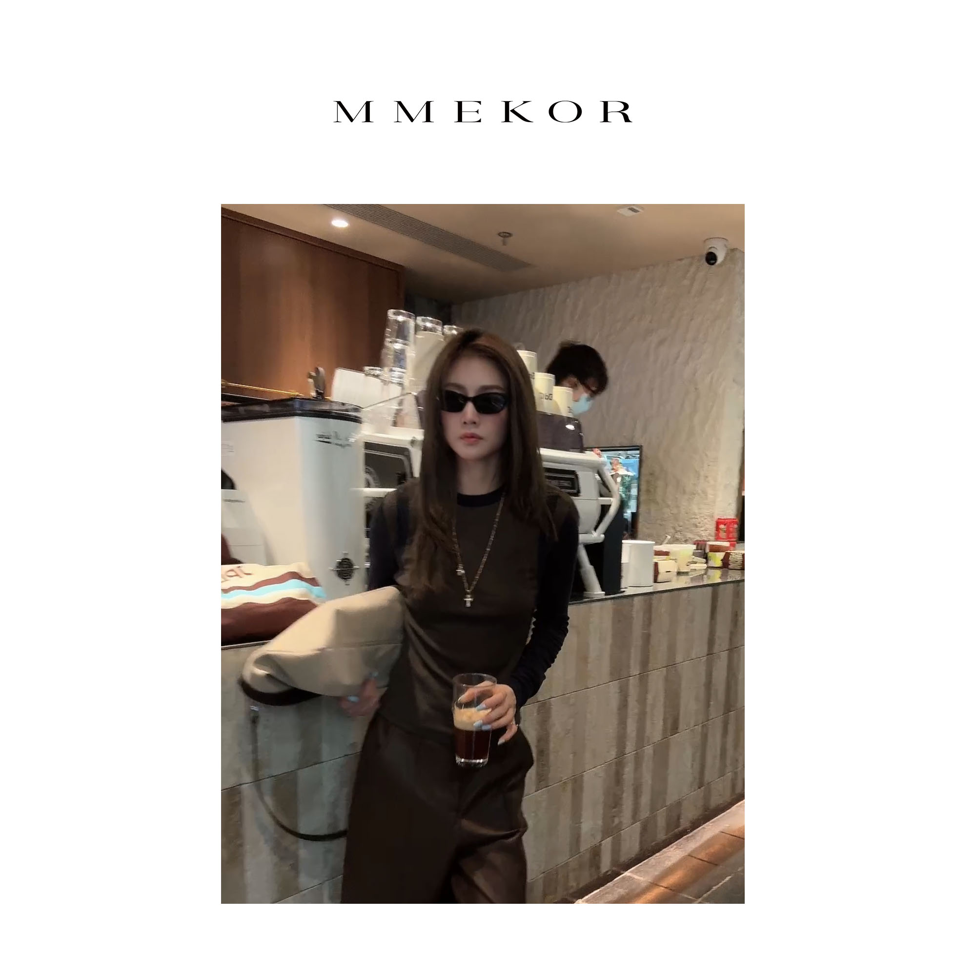 MMEKOR“像素森林”T恤 2025新款秋款智性通勤休闲上衣 30556