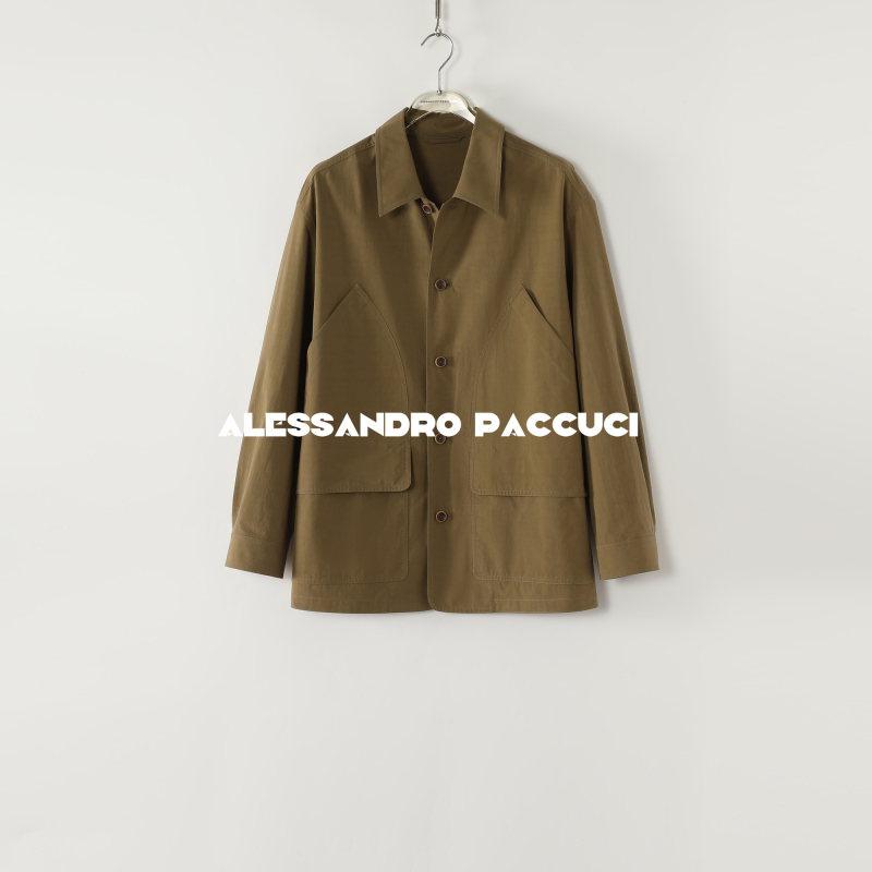 AP洛哥51065WT【绿野森林】100棉翻领多口袋时尚百搭休闲气质外套