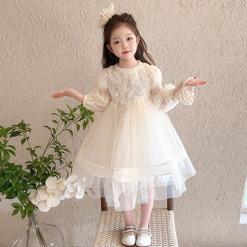 女童连衣裙套装2025新款秋季女孩韩版洋气时髦公主裙女宝宝秋装潮
