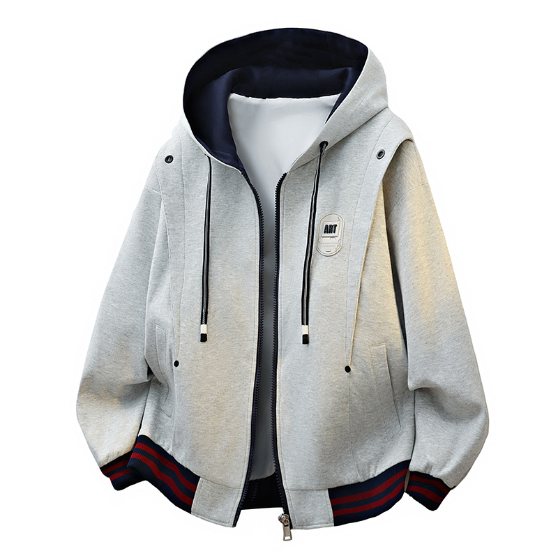 春秋新款美式男女中性休闲长袖外套宽松潮流上衣百搭连帽户外夹克