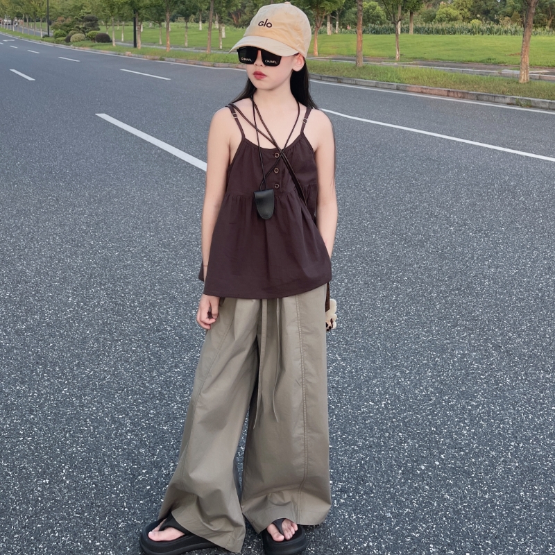 女童夏季款韩版防晒背心阔腿裤休闲套装中大童小女孩洋气时髦儿童