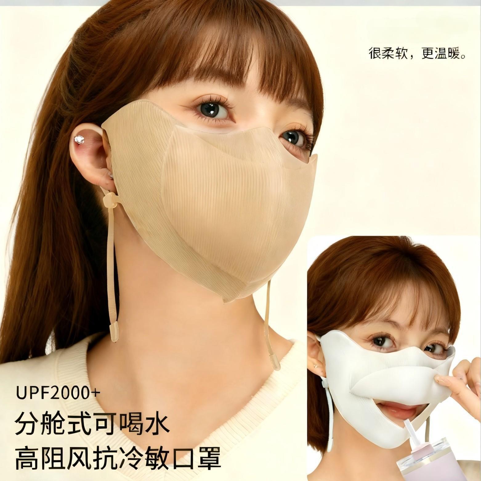 【冬季必备】冬季分舱式可喝水面罩透气防晒高护眼角5D防风保暖口罩