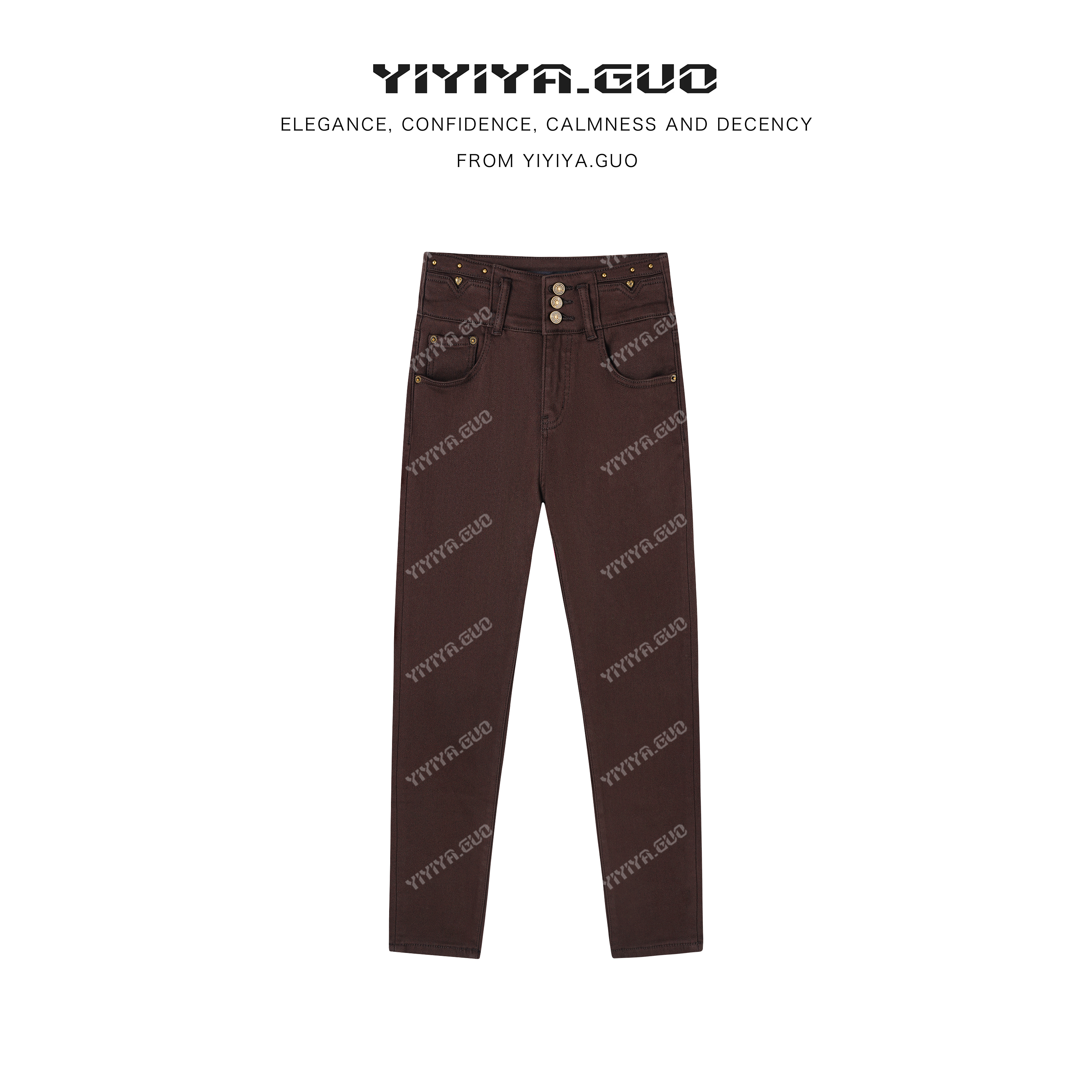 yiyiya.Guo艺艺吖【米棍裤】新款常规腰小脚收紧牛仔裤110119SS52