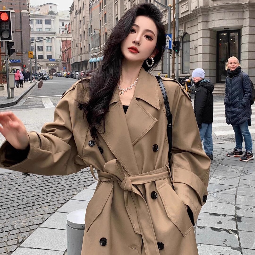 风衣外套女2025春秋季新款中长款高级感流行英伦风宽松气质大衣