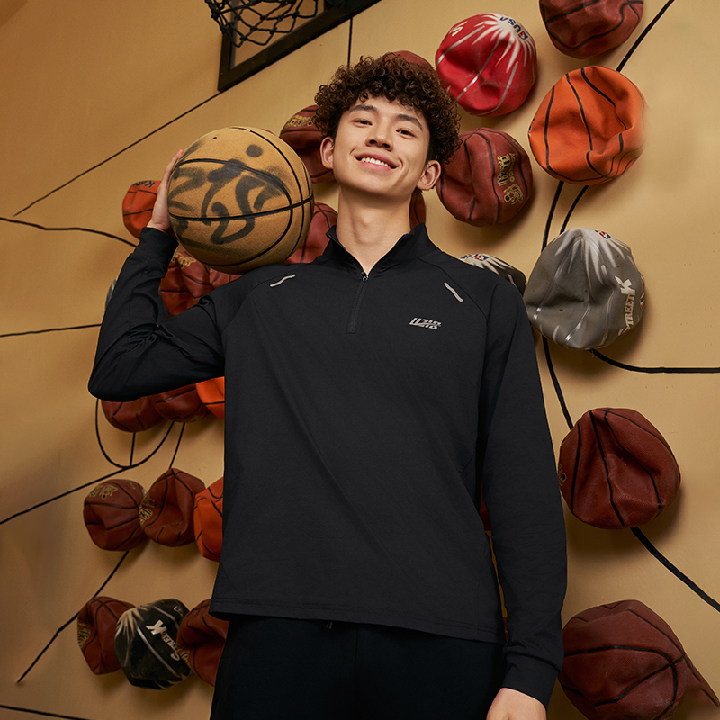 有志者UZIS立领运动上衣男秋冬保暖速干休闲跑步健身无限长袖