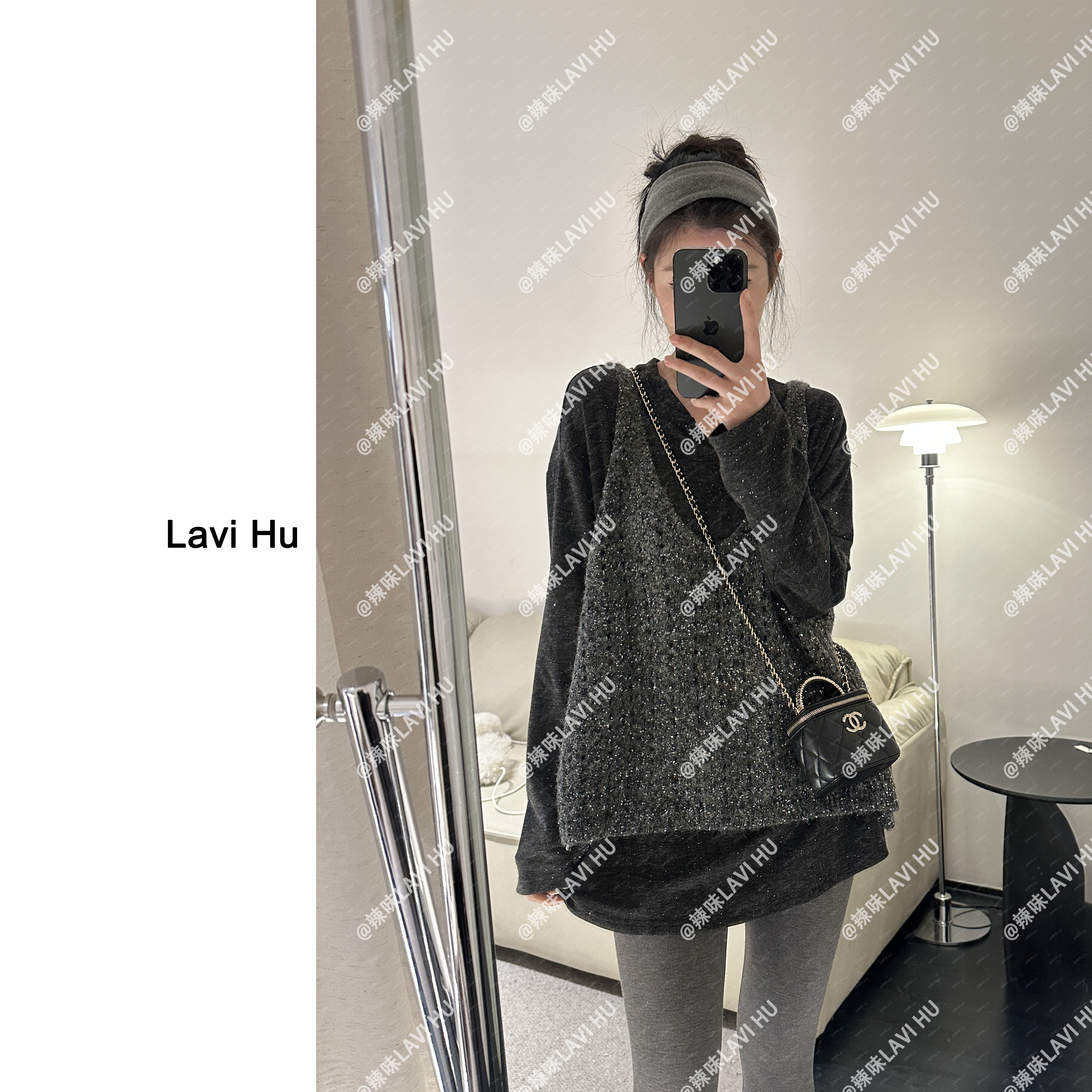 LAVI HU【星野低语】时尚韩系百搭吊带镂空衫0706