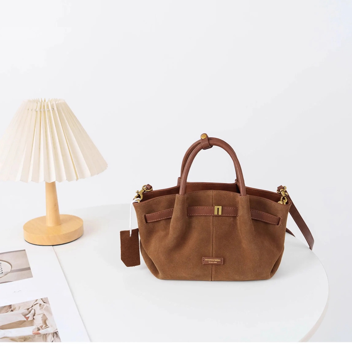 秋冬新款精致女包通勤风磨砂牛皮手提包时尚复古单肩女包托特包