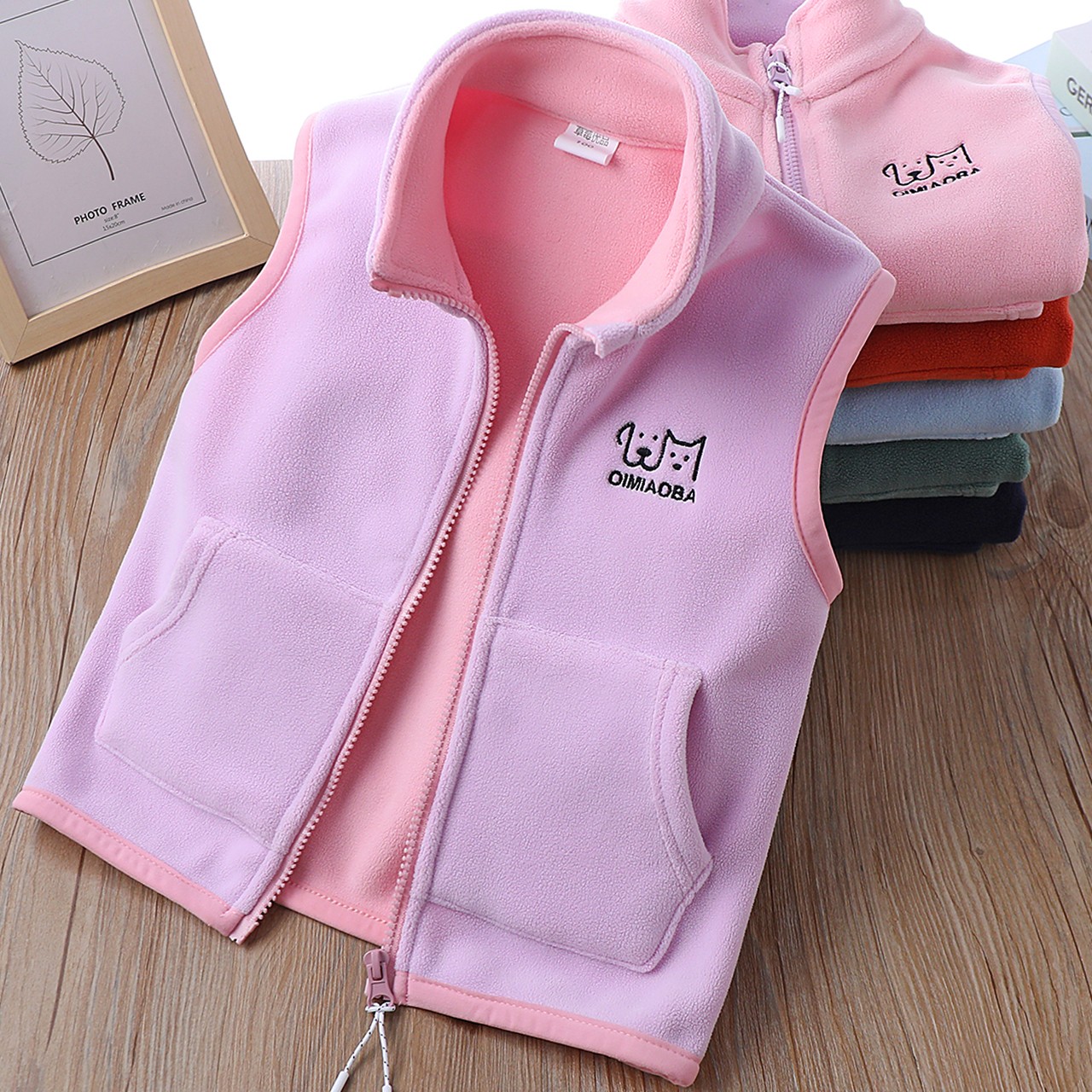 女童马甲秋冬儿童摇粒绒坎肩外穿女宝抓绒马夹中大童加绒保暖背心