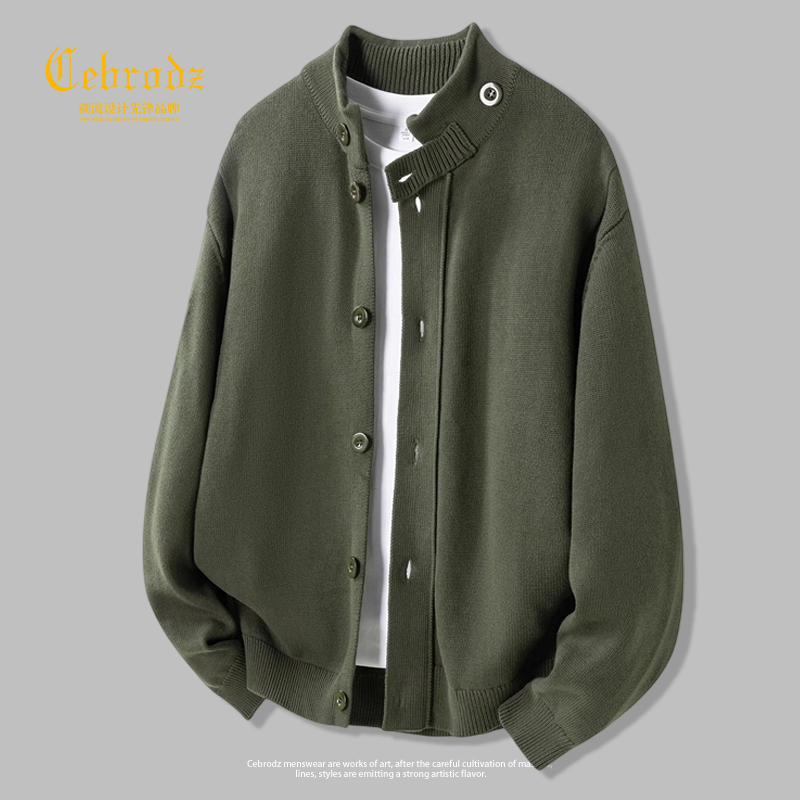 Cebrodz新款宽松外穿百搭开衫毛衣外套男款高级感针织衫上衣秋季