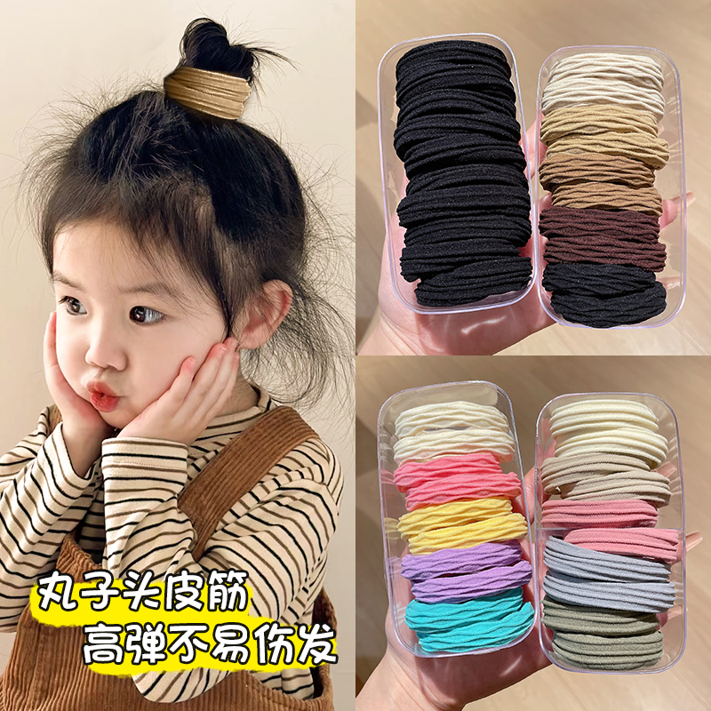 儿童彩色皮筋女扎头高弹力不伤发丸子头发绳女童毛巾发圈头绳头饰