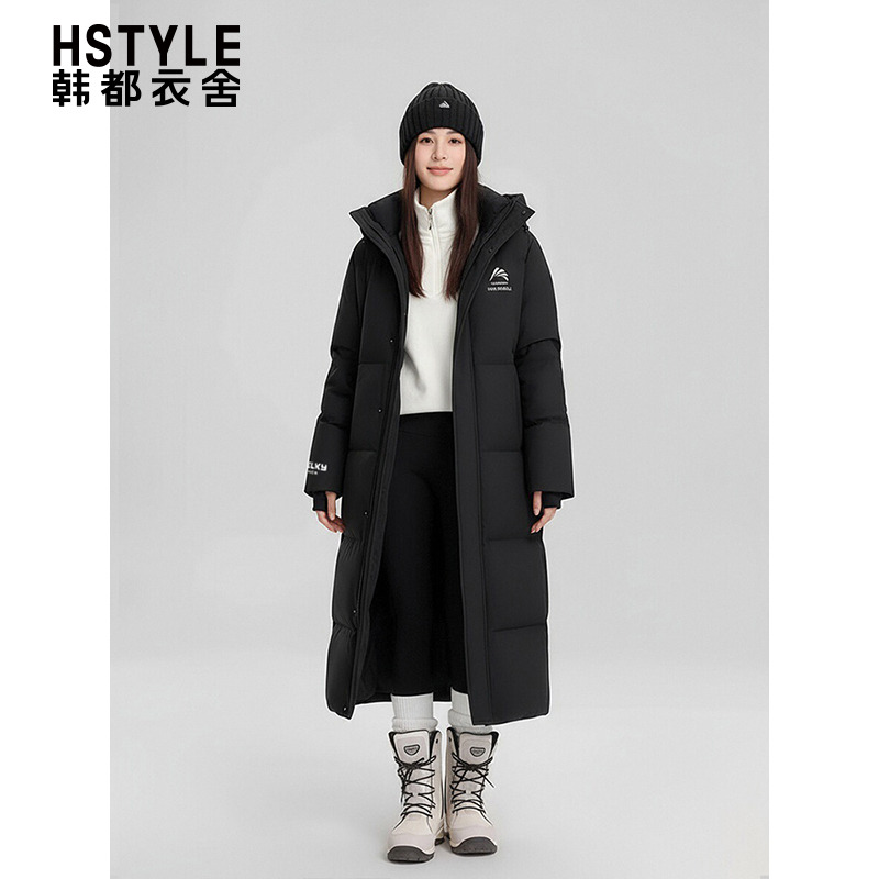 韩都衣舍官方正品棉服长款2025冬季加厚情侣防风保暖过膝休闲外套