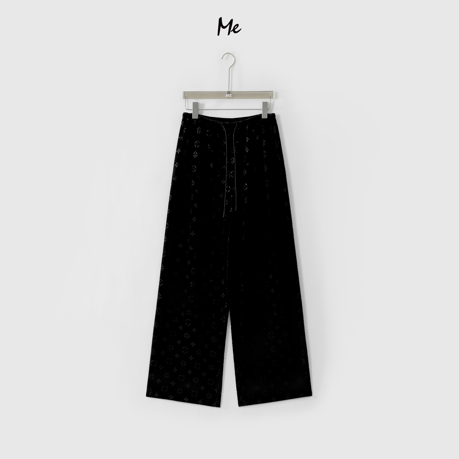 ME【L四叶草丝绒裤】奢牌元素冰丝绒感高腰显瘦百搭裤子MESS4955