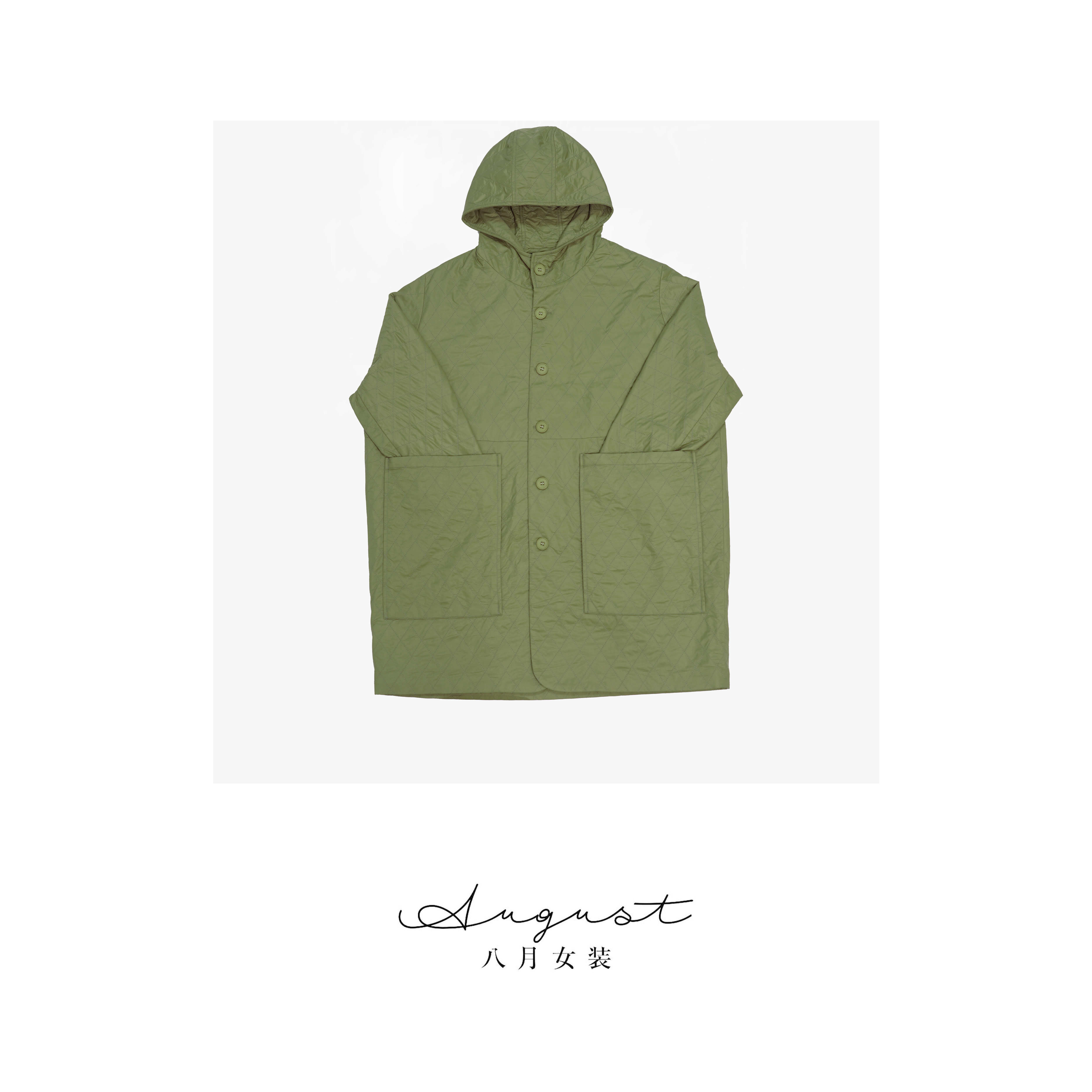 【BAYUE】3705大口袋工装风连帽中长款常规风衣秋季防水宽松纯色