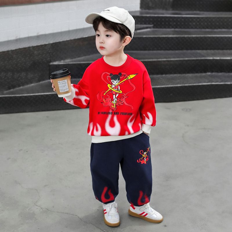 巴拉巴拉云朵儿童休闲裤哪吒衣服男童春装套装2025新款春秋帅气时