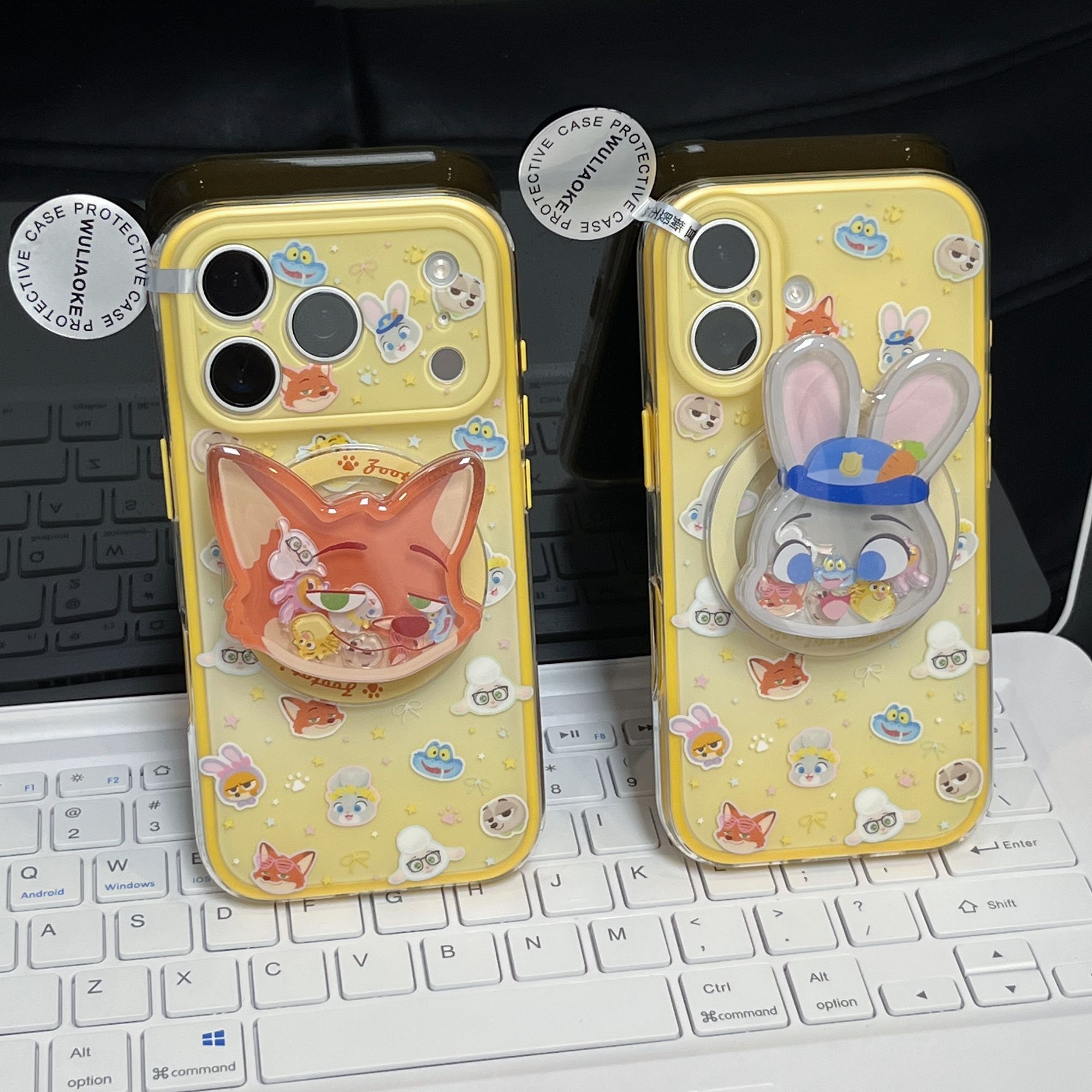 磁吸2合1双层黄边动物城全包ai按键适用苹果iPhone17promax手机壳