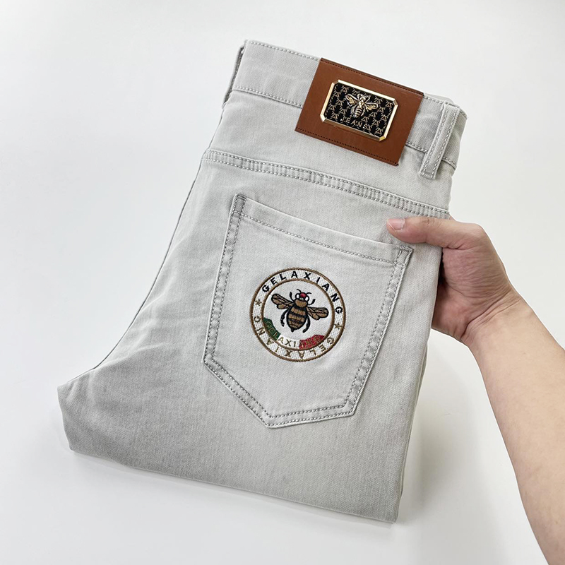 6606  春夏牛仔裤厚款高品质男士显高修身小直筒男裤牛仔裤男