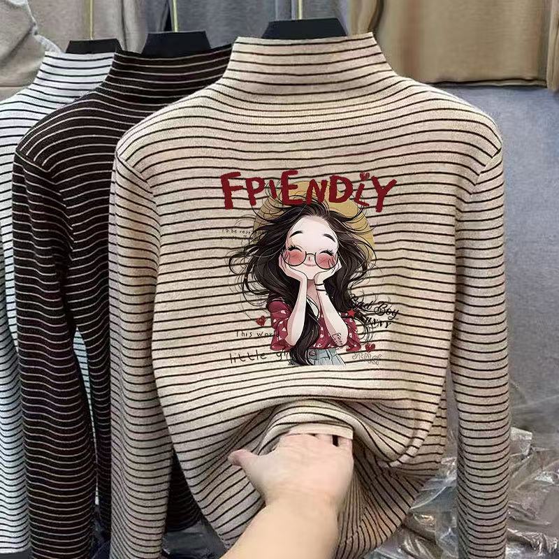 女童秋冬长袖保暖高领保暖T恤打底衫冬季时尚中大童秋冬德绒上衣