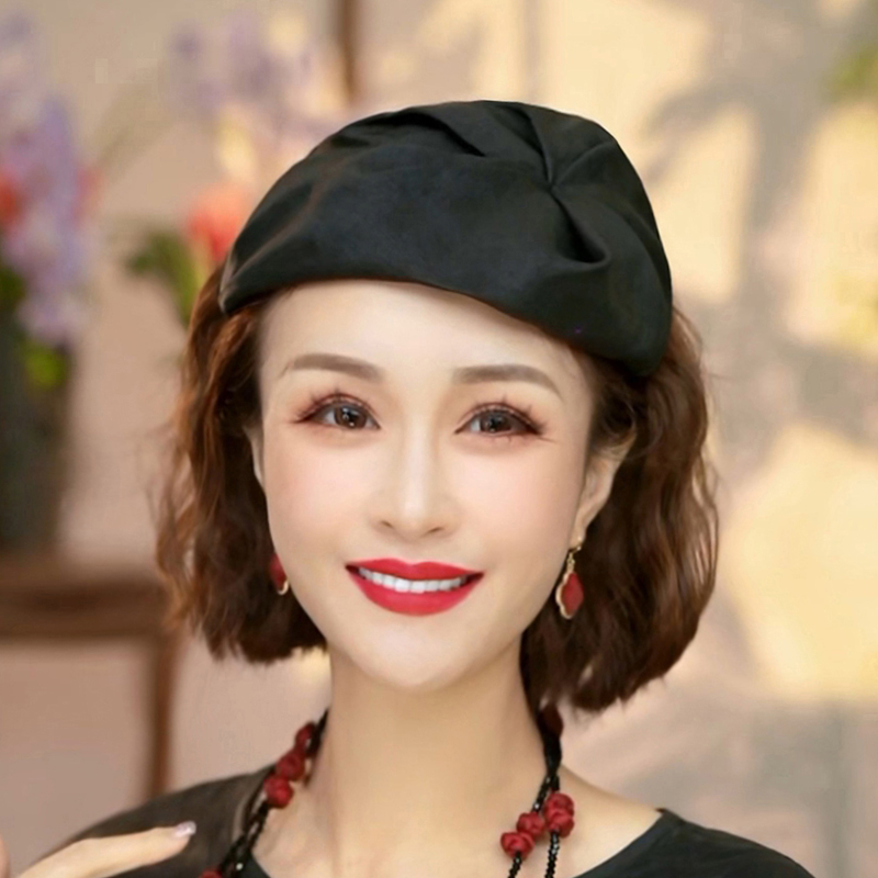 香云纱发箍重磅真丝桑蚕丝宽边发箍帽气质百搭优雅遮白发1162