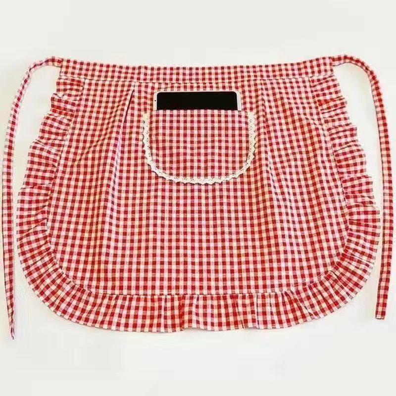 半身棉布围裙洋气家用防污半截围腰厨房透气做饭工作服新款时尚