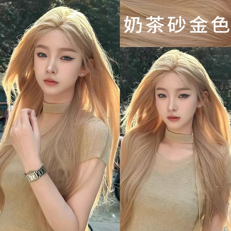 【买一送一】奶茶砂金色染发膏自己染发植物天然不刺激显白椰林灰咖