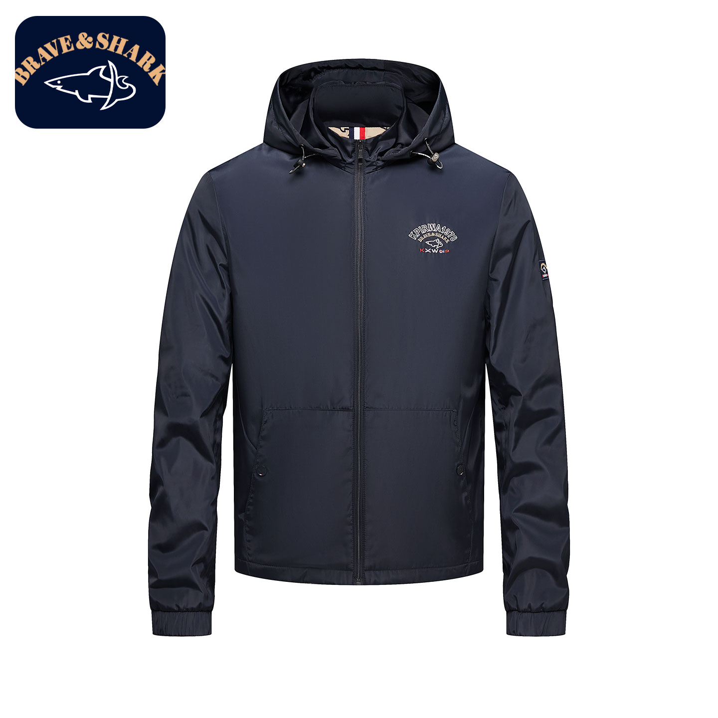 BRAVE&SHARK/勇士鲨鱼男士休闲时尚连帽夹克男款潮流茄克86002