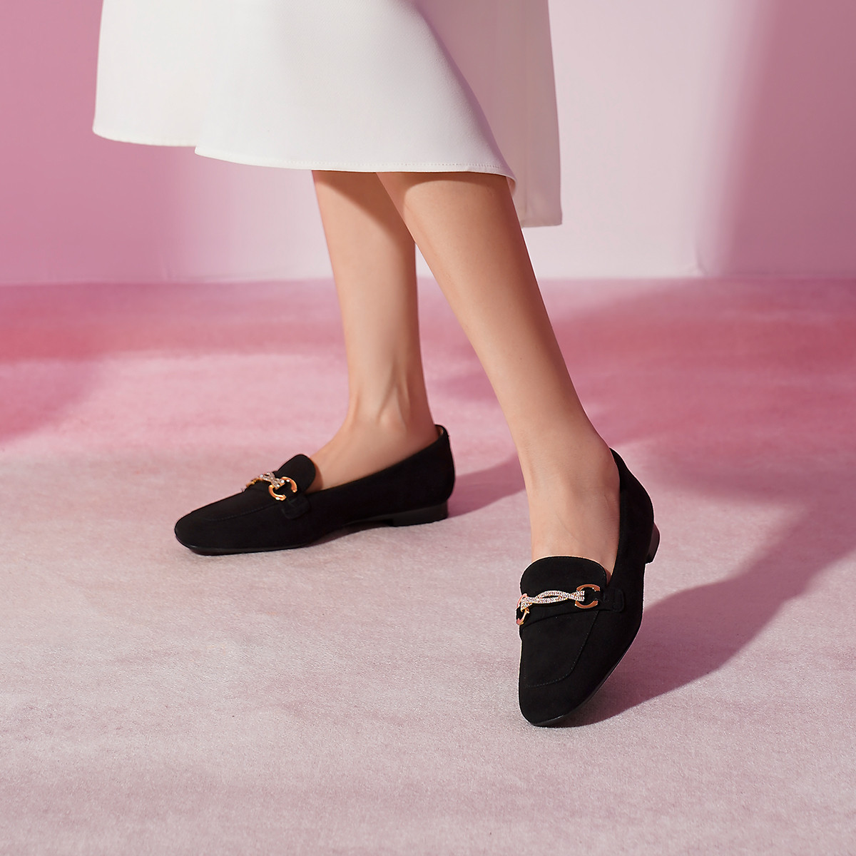 【羊反绒乐福鞋】2025春秋舒适百搭低跟真皮鞋女气质女单鞋HL249422