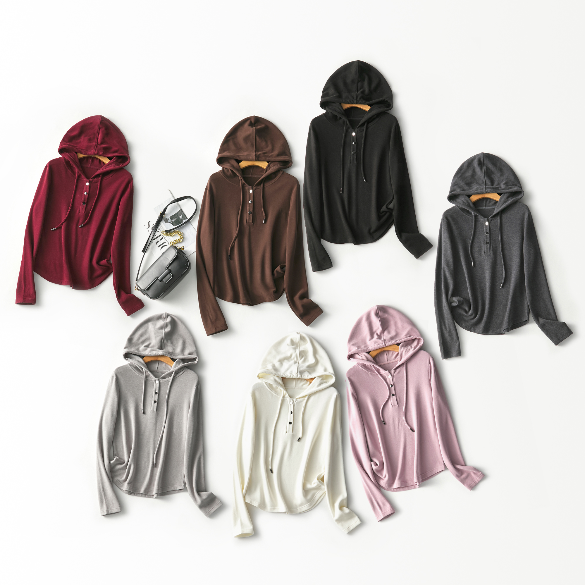 Miss Chen 一触即暖！山羊绒连帽卫衣女 BS-8536