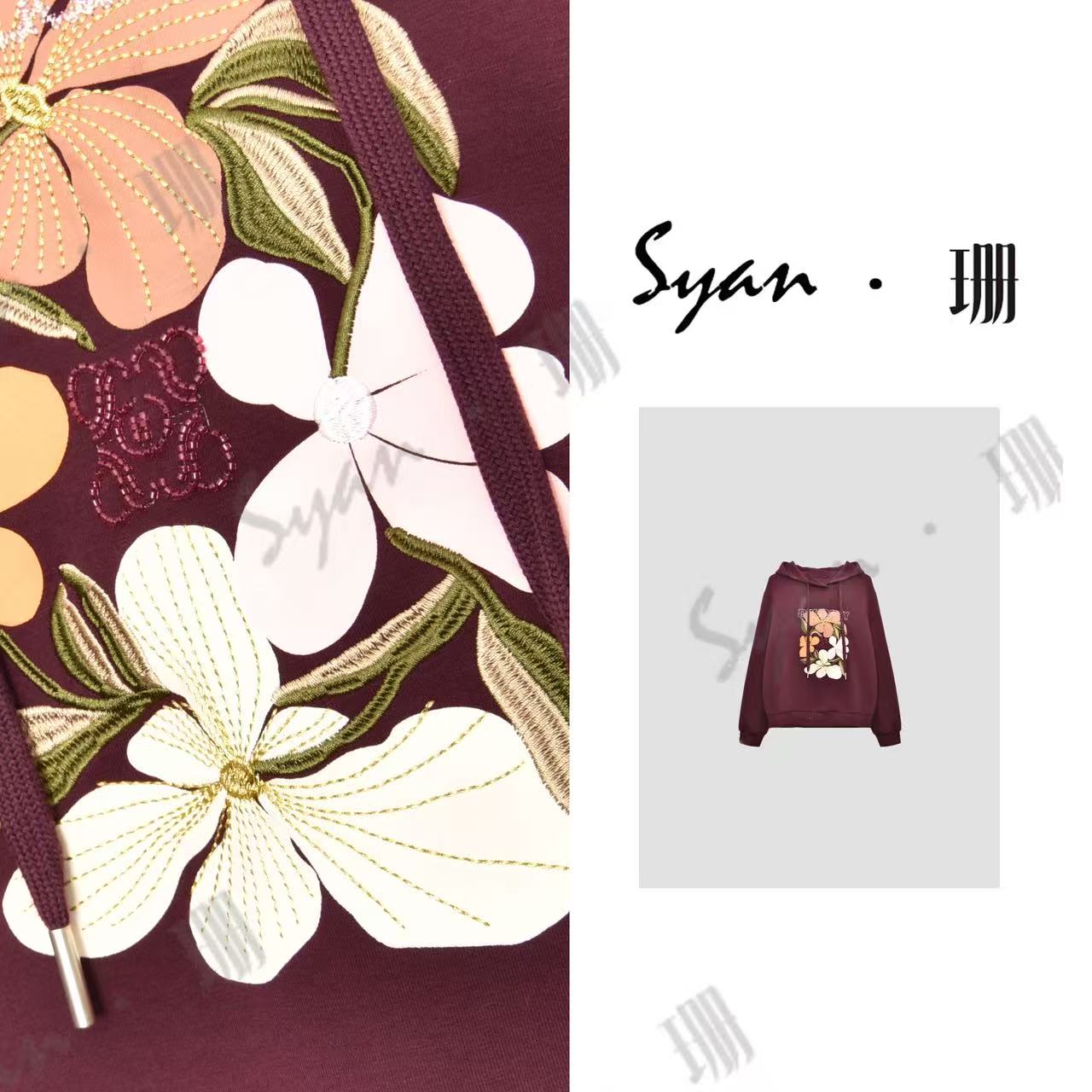 Syan【花期似梦】秋季新款时尚百搭小众高级轻奢设计款印花长袖卫衣