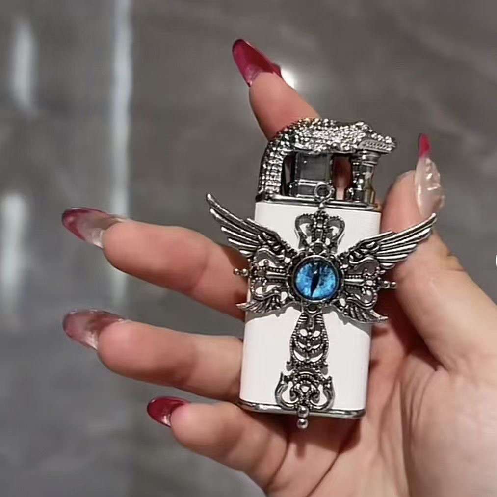 防风双火鳄鱼手作打火机个性充气直冲高颜值天使礼物创意网红男友