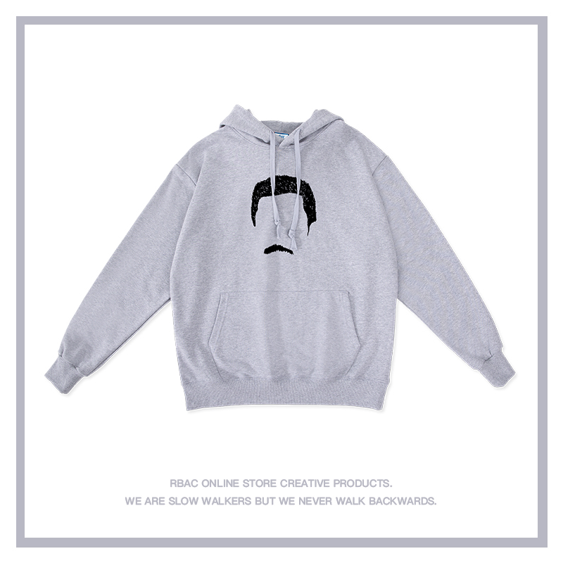 鲁迅头像｜RBAC｜情侣连帽纯棉卫衣 创意英文字母印花潮流简约