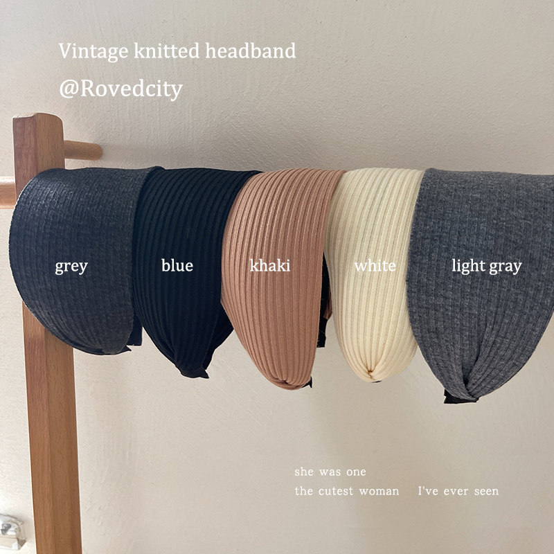 韩系针织发箍少女高颅顶运动发带洗脸头箍气质宽边发饰头饰配饰
