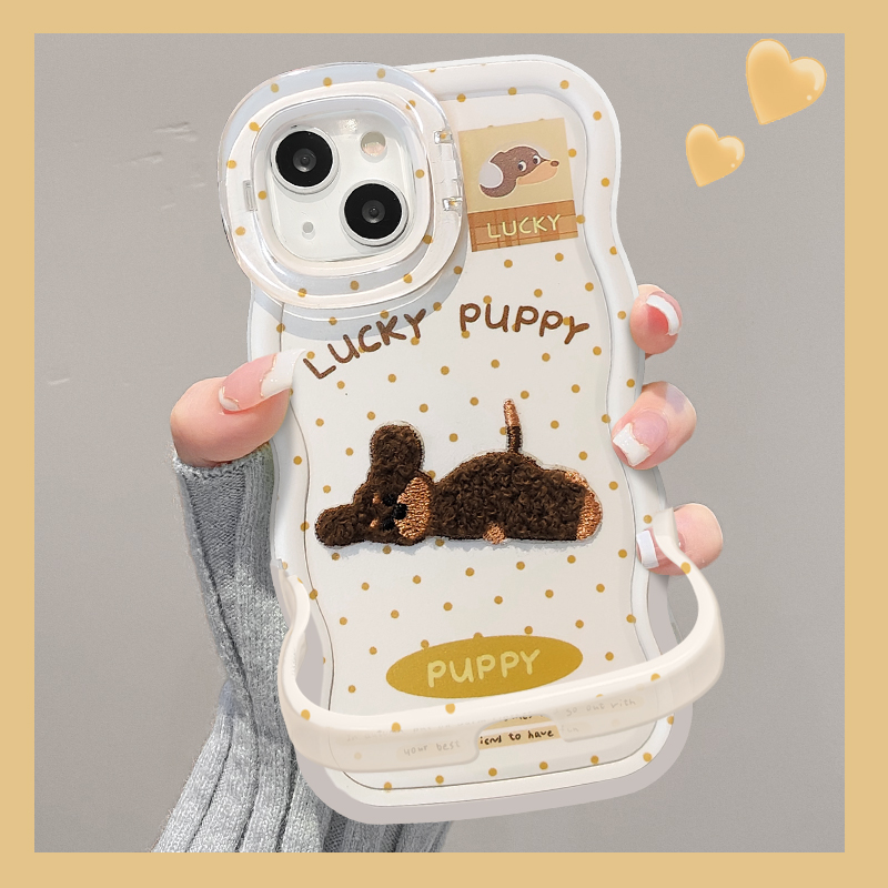 波点狗适用苹果17华为vivo/oppo小米iPhone16pro板凳双支架手机壳