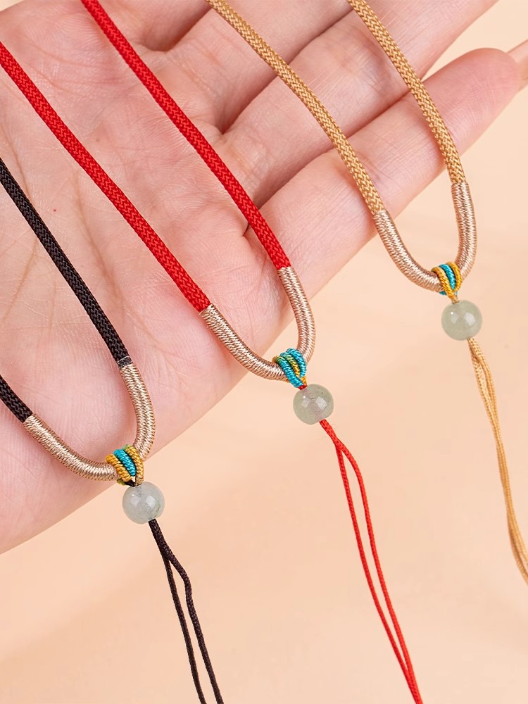 新款玉吊坠挂绳吊坠绳平安扣项链绳东陵玉石佩挂件脖绳子玉佩玉器