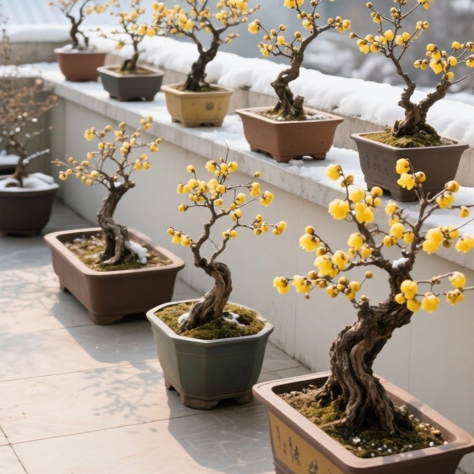 一物一拍小微盆景腊梅老桩桌面盆栽掌中宝茶桌摆件浓香年宵腊梅花