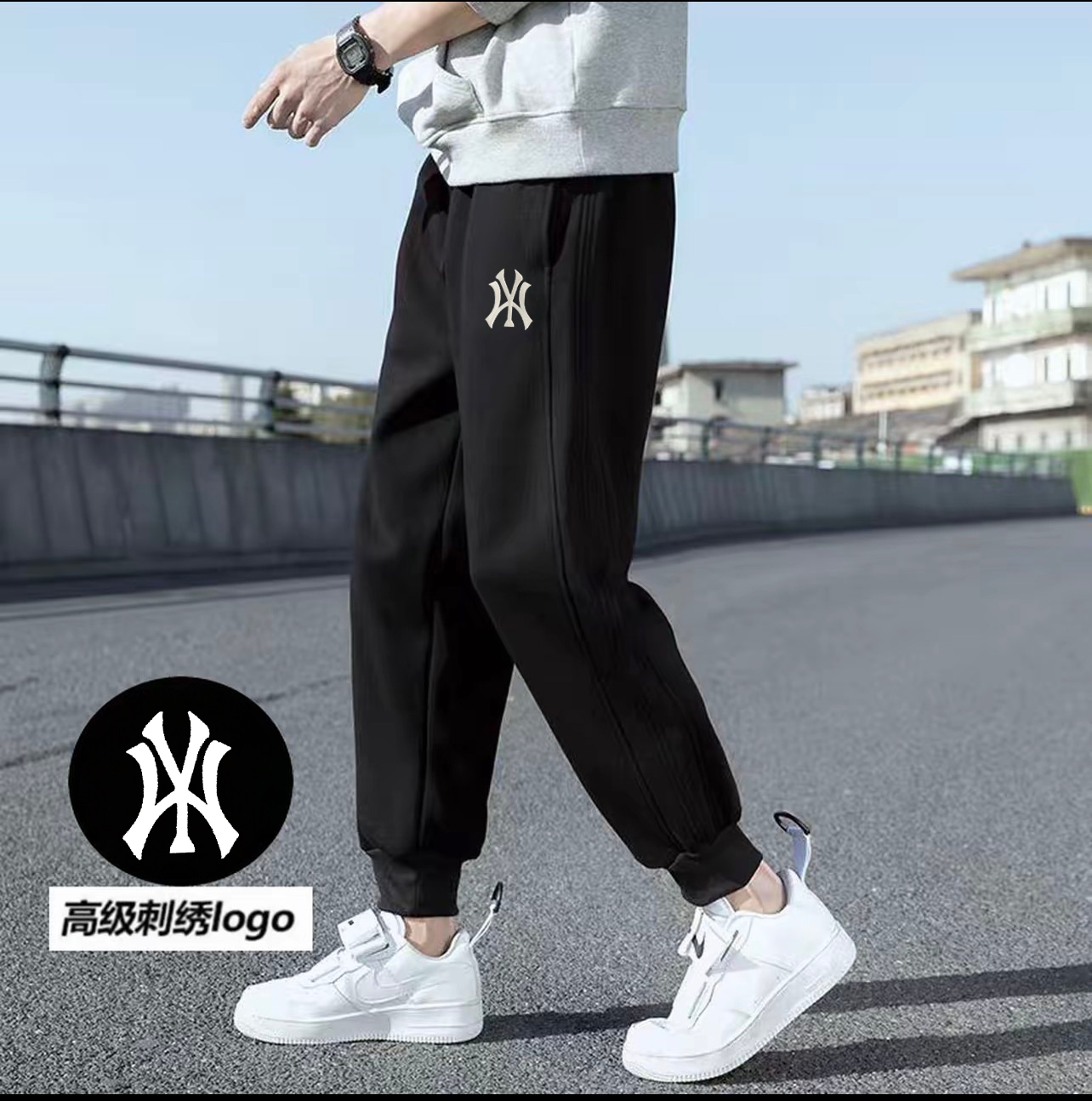 加绒/不加绒.新款高端《刺绣WY卫裤》秋冬华棉男情侣休闲时尚百搭