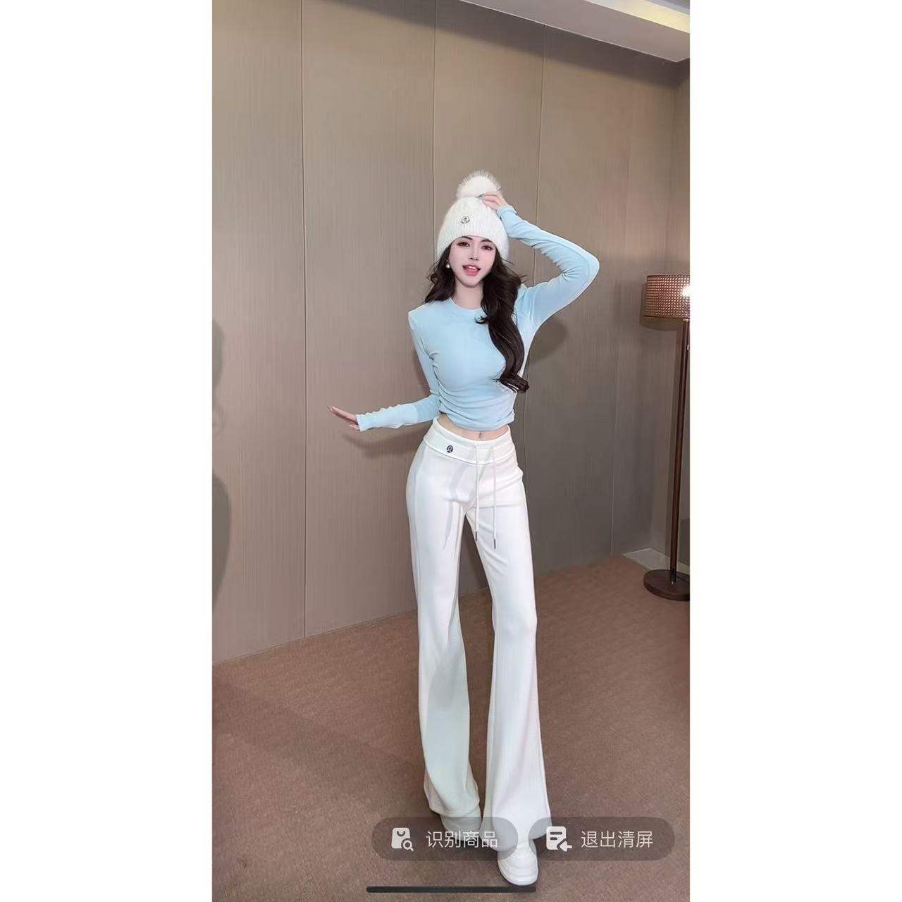 DACPAN-“LULU裤”羊绒加绒微喇裤 2025/盼·PP 3923