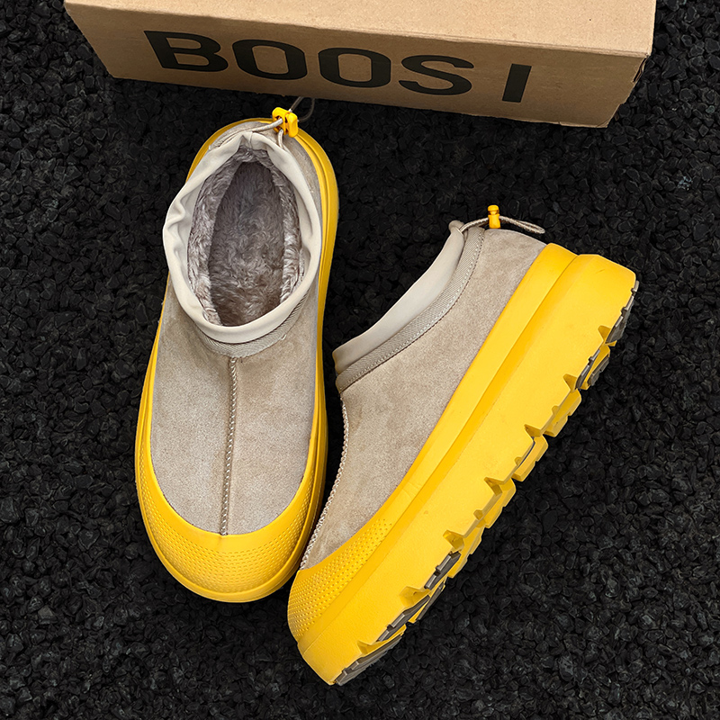 高级感时尚塔/斯曼黄色雪地靴男女款2025冬季加绒厚底保暖棉鞋