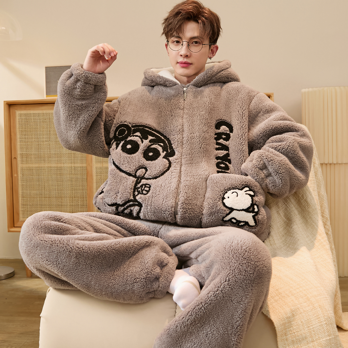 保暖睡衣冬季男款法兰绒加厚加绒2025年新款男士珊瑚绒家居服套装