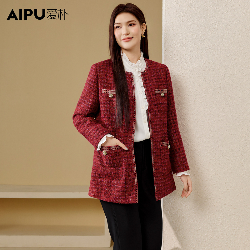 爱朴大码女装2025年冬季新款时尚气质显瘦大气高端短外套18707