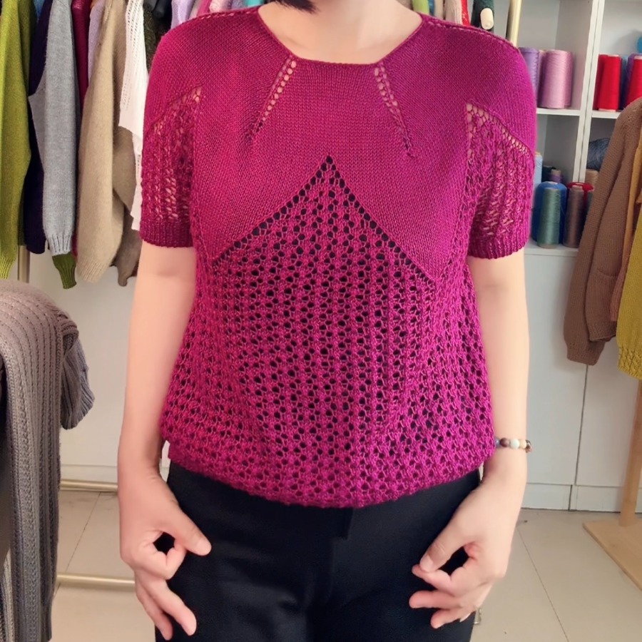 六个叶子镂空半袖教程