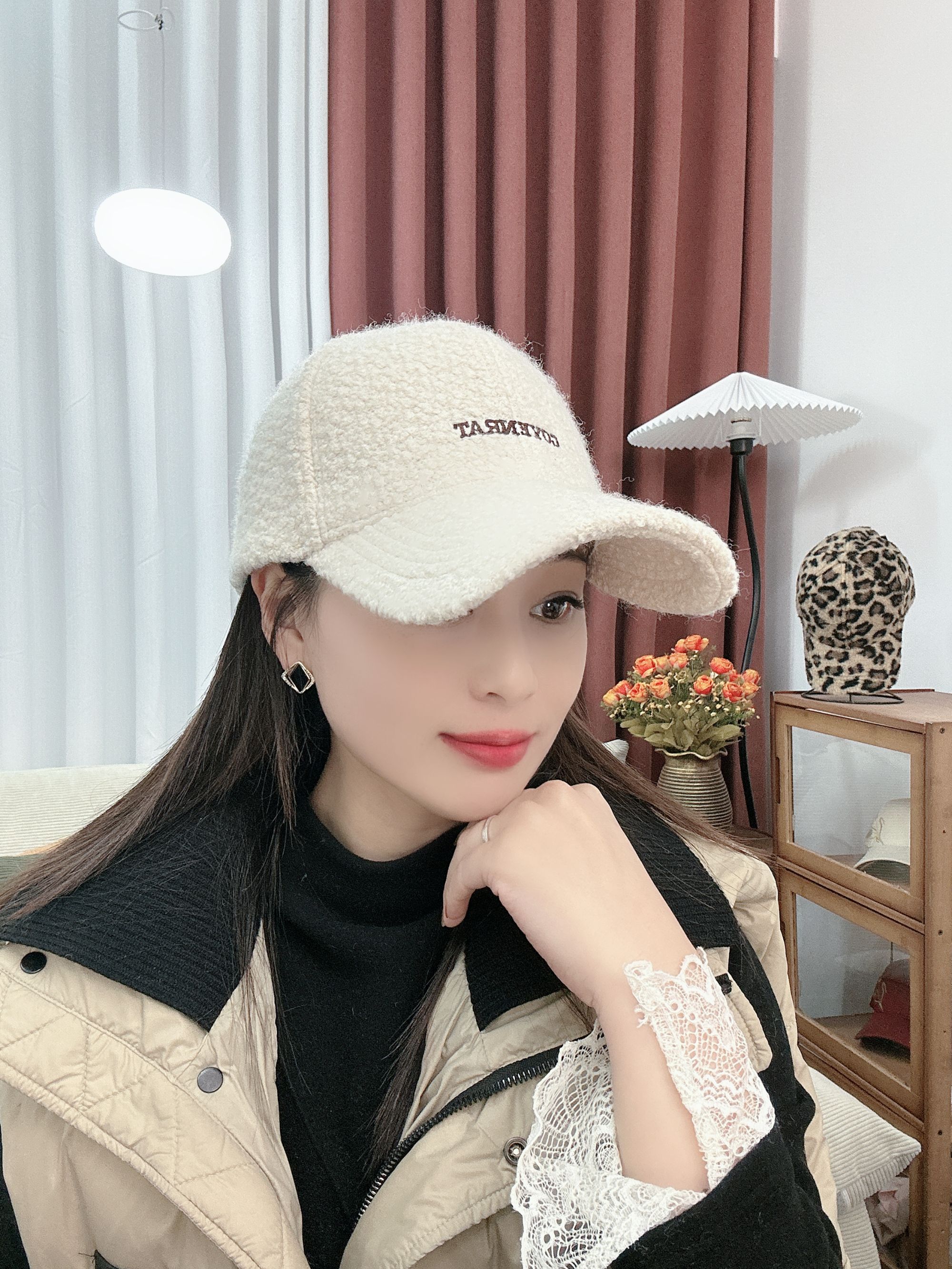 【羊毛COYERAT】冬帽加绒加厚刺绣网红时尚保暖羊毛棒球帽冬季户外