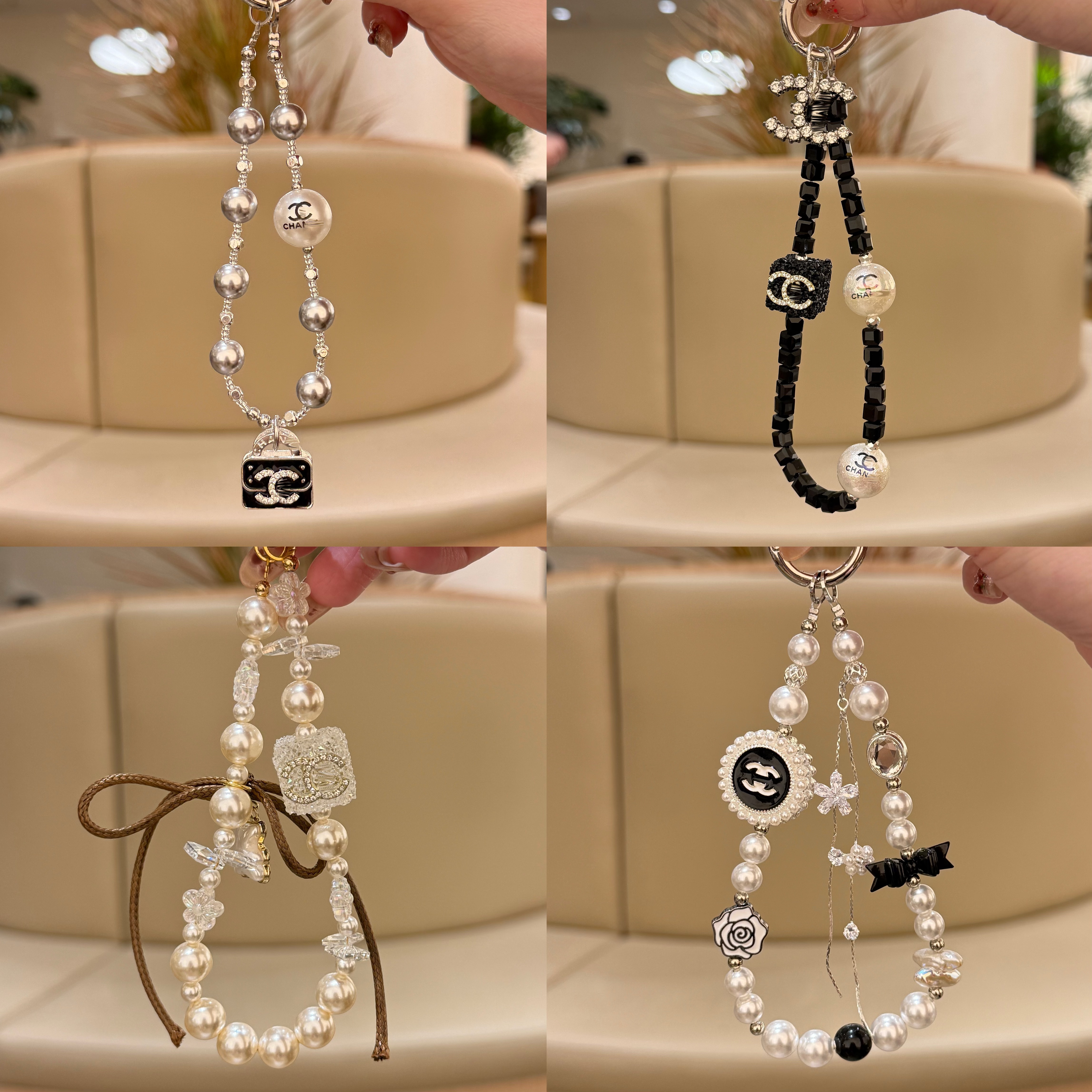 【高定香风手链】XINCHAOKE 适用苹果安卓手机壳/钥匙扣/包包挂饰