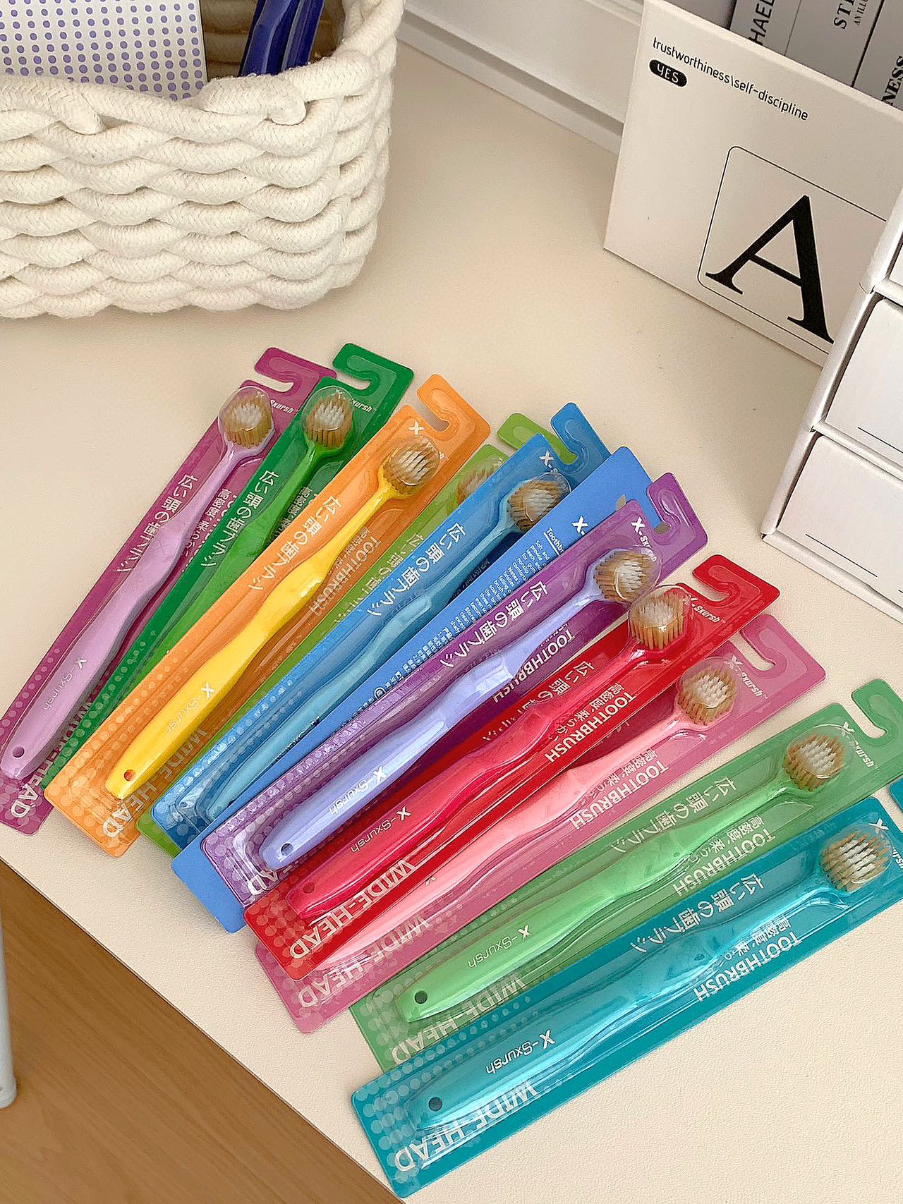 外贸日本日式高级宽头小头牙刷软毛成人家用细丝家用独立盒装牙刷