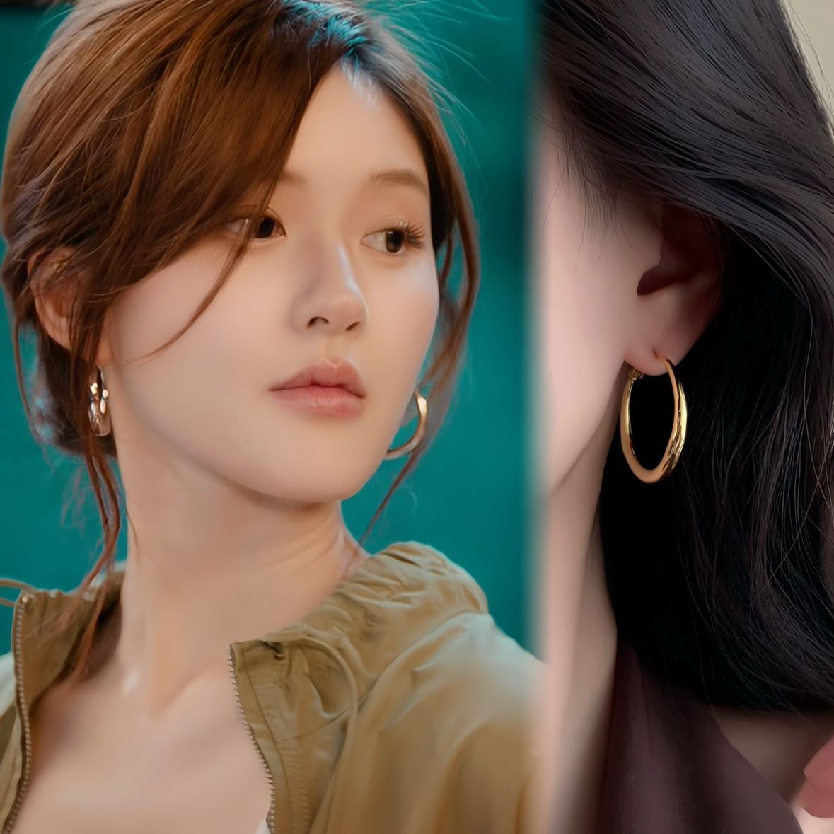 赵露思同款金色大圈圈耳环女2025新款轻奢高级感秋冬素圈百搭耳饰